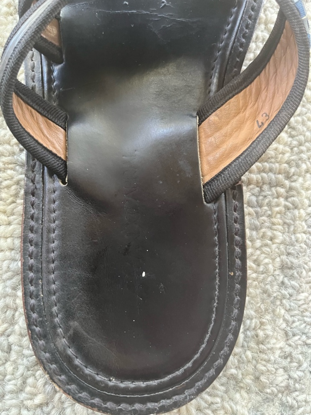 Armando Cabral Arabia Men's Black Leather Woven Strap Slide Sandals - Picture 5 of 6